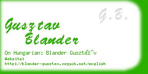 gusztav blander business card